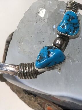 Sterling Turquoise Wavy Cuff